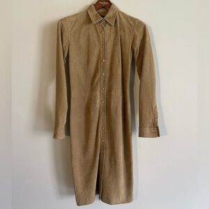 90s Ralph Lauren Sport Leather Shirt Dress